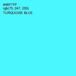 #4BF7FF - Turquoise Blue Color Image